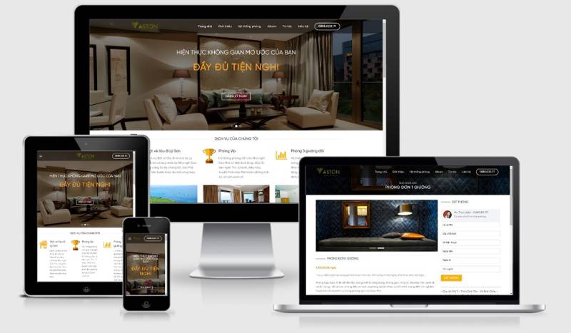 Theme Wordpress giới thiệu khách sạn mẫu số 1