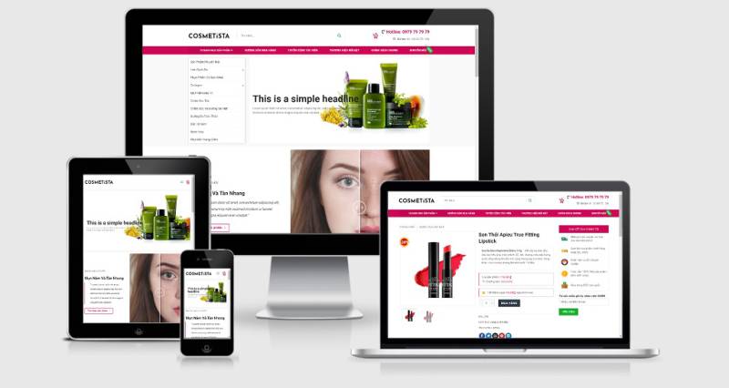 Theme Wordpress bán mỹ phẩm mẫu số 22 - Cosmetista