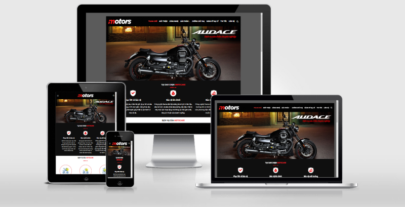 Theme Wordpress tiếng Việt dành cho trung tâm bảo dưỡng Moto