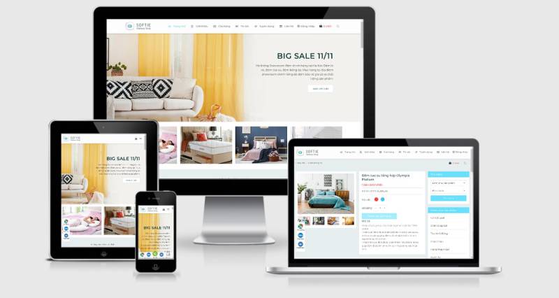 Theme wordpress bán nệm mẫu số 3 - Softie