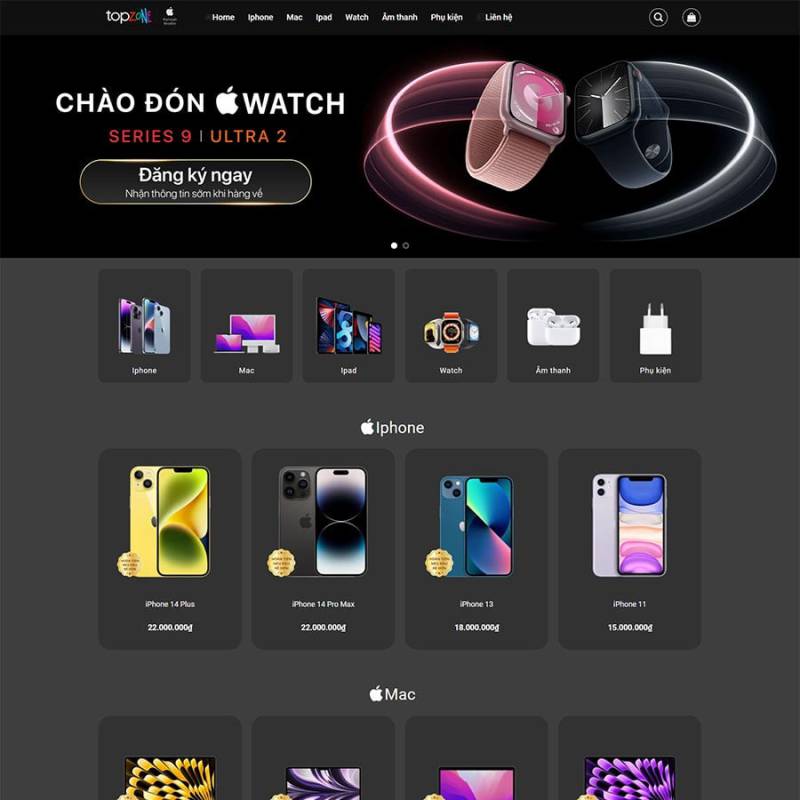  Theme WordPress bán điện thoại, phụ kiện giống TopZone 02