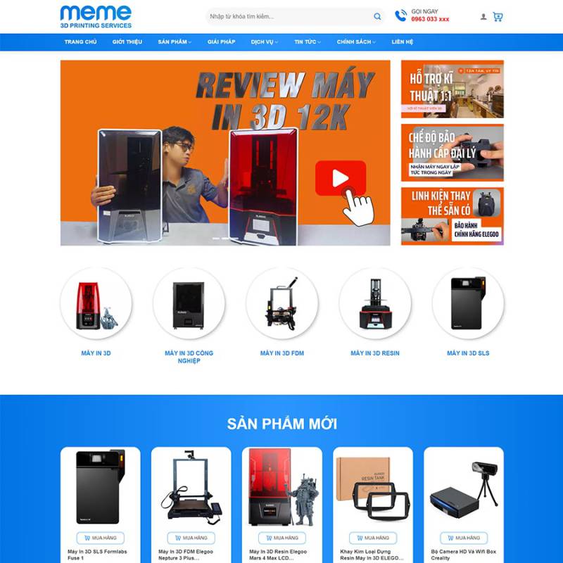  Theme WordPress bán máy in 3D