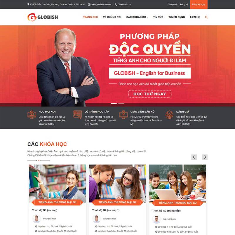  Theme WordPress trung tâm học tiếng anh 02