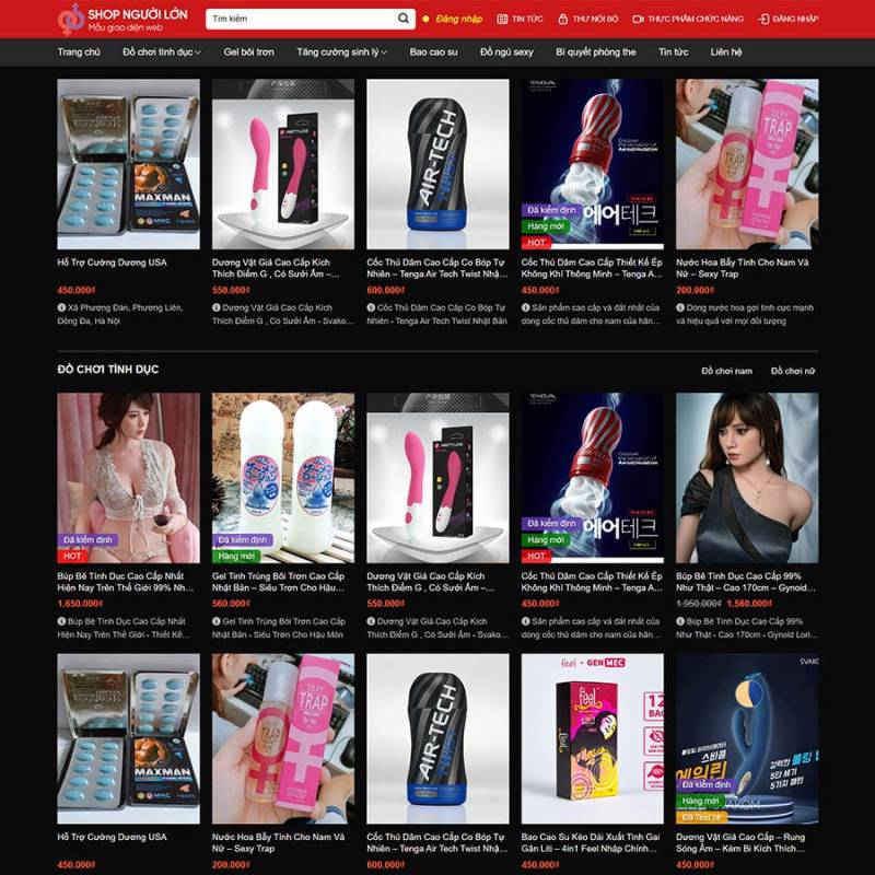  Theme WordPress shop đồ chơi người lớn