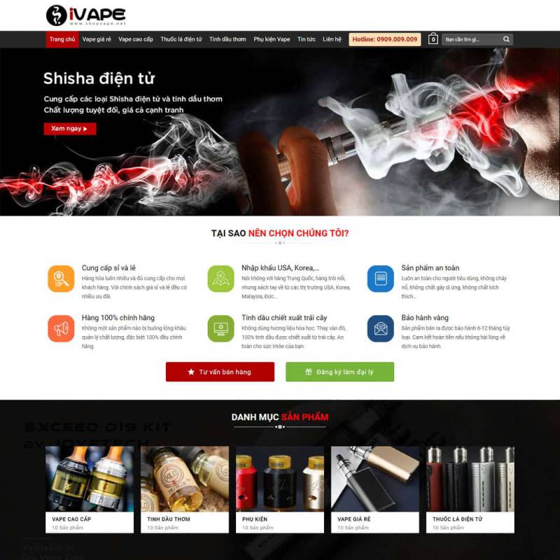  Theme WordPress bán thuốc lá điện tử, shisha, vape