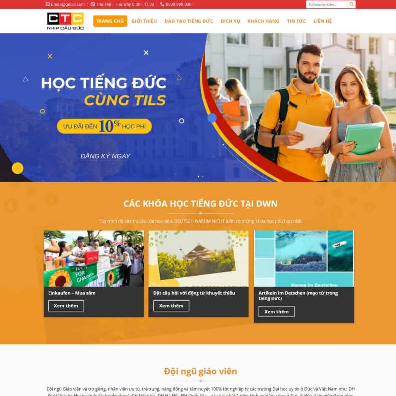  Theme WordPress trung tâm đào tạo tiếng Đức