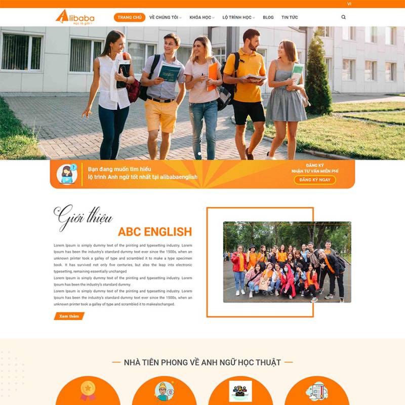  Theme WordPress trung tâm đào tạo anh ngữ 02