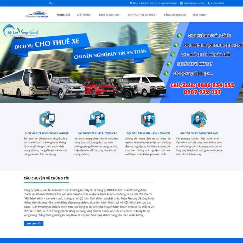  Theme wordpress dịch vụ thuê xe 03