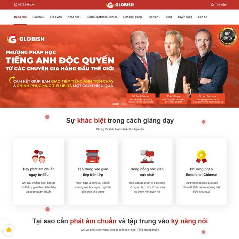  Theme WordPress trung tâm học tiếng anh 03