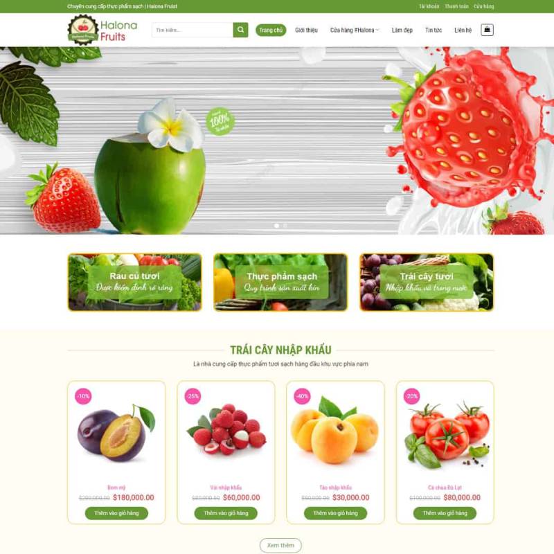 Theme WordPress bán trái cây, hoa quả nông sản