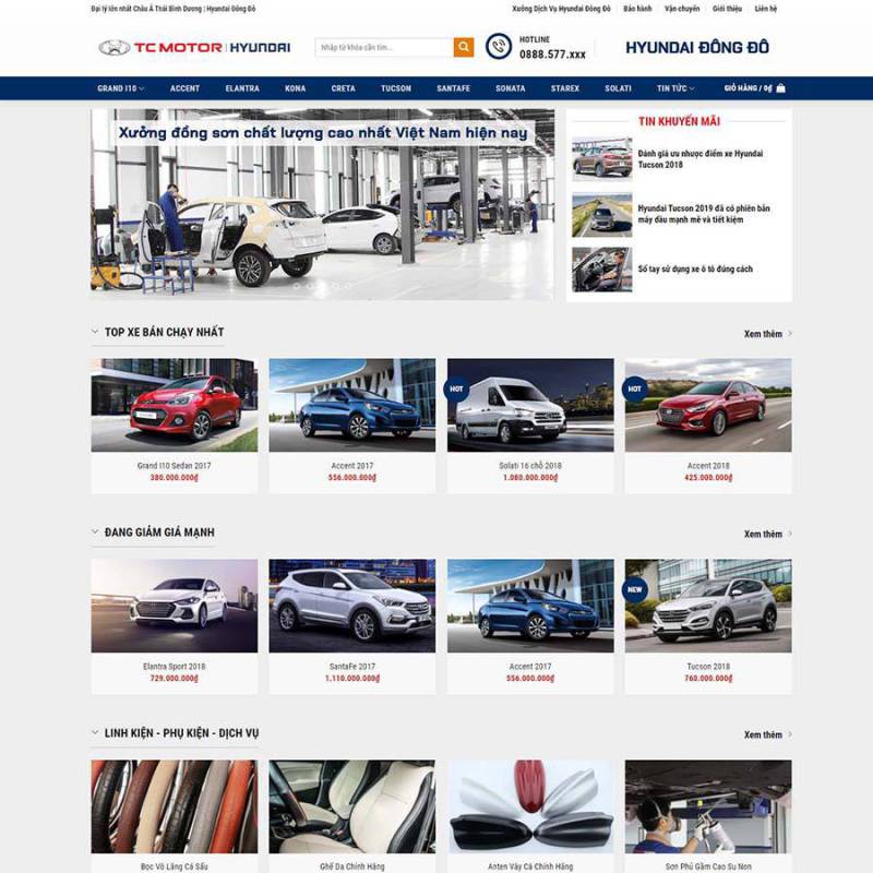  Theme WordPress bán xe Hyundai 02