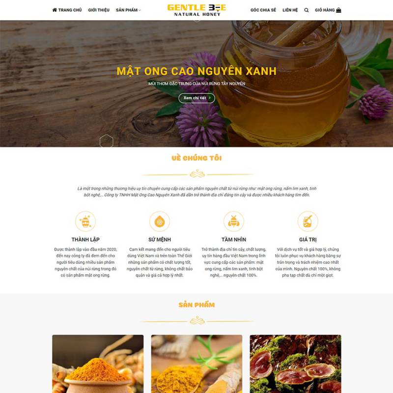  Theme WordPress bán mật ong 03