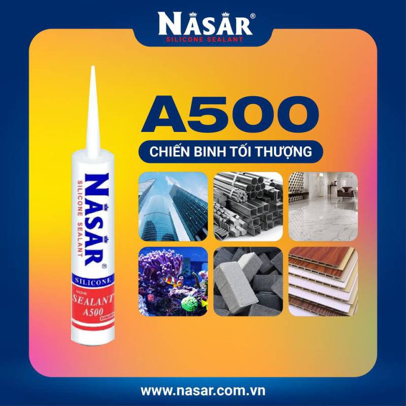 Keo silicone Nasar màu vân gỗ A500