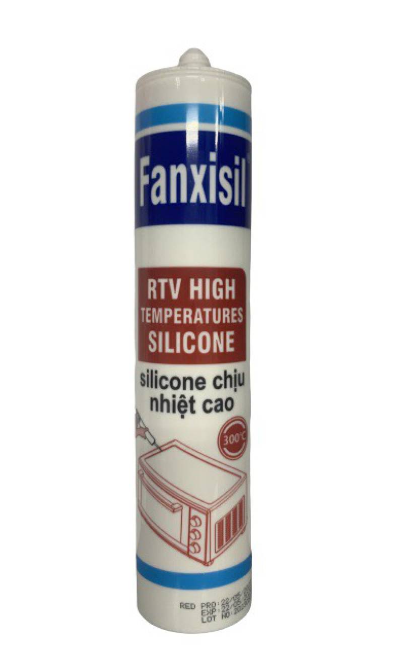  	CHẤT TRÁM SILICONE CHỊU NHIỆT – FANXISIL RTV  HIGH TEMPERATURE SILICONE SEALANT RED 300ML