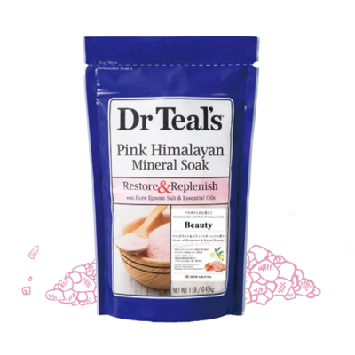 Dr Teals Muối tắm Epsom phục hồi & dưỡng da muối khoáng Pink Himalayan 450g