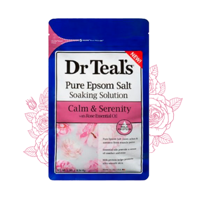 Dr Teals Muối tắm Epsom tinh dầu hoa hồng & sữa thư giãn 1360g