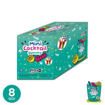 8 Gói kẹo dẻo hình ly cocktail mini playmore 48g