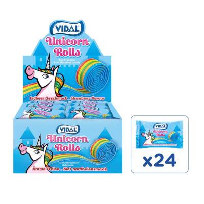 24 gói kẹo cuộn unicorn vidal 19g