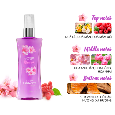 Nước hoa toàn thân Body Fantasies Japanese Cherry Blossom 94ml