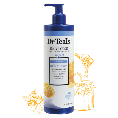 Sữa dưỡng mềm mịn Dr Teals mật ong & sữa 532ml