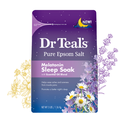 Dr Teals Muối tắm Epsom Melatonin giúp dễ ngủ 1360g