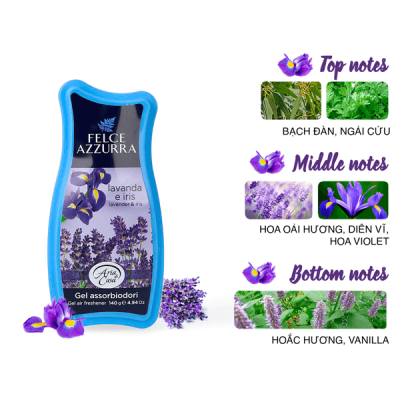 Sáp thơm phòng hương nước hoa Ý Felce Azzurra hộp 140g thơm oải hương, diên vĩ