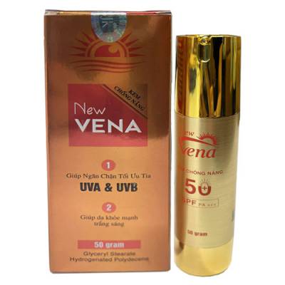  									Yêu thích 									Kem bôi da New Vena, giúp ngăn chặn tối ưu tia UVA và UVB 								