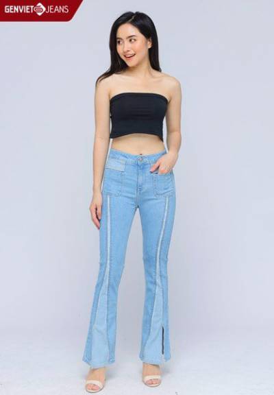 XQ110J929 - Quần Dài Jeans Nữ Ống Vảy