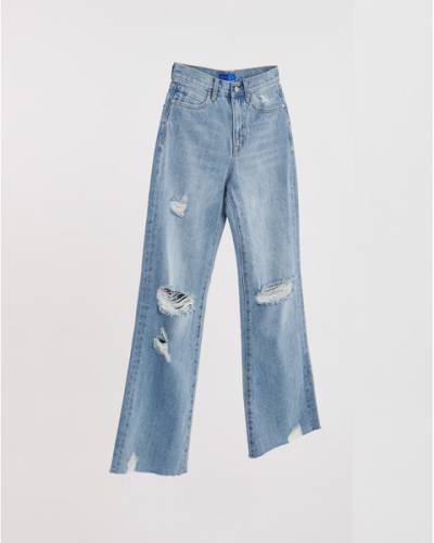Cheeky Chic Wide Leg Jeans - Light Blue Wash