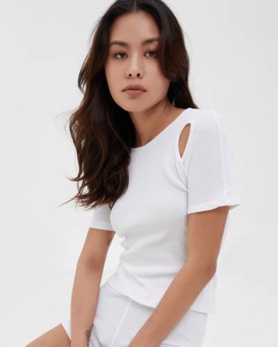 Shoulder - Cutout Rib Cotton Top