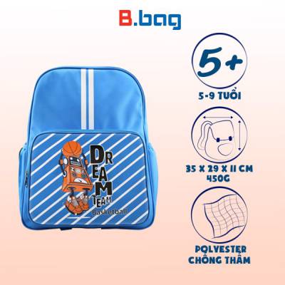 Balo cấp 1 Play to Win-BasketBall B-12-064 xanh dương nhạt 