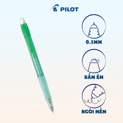Bút chì bấm Super Grip Neon (Thân xanh lá) H-185N-G-2B 