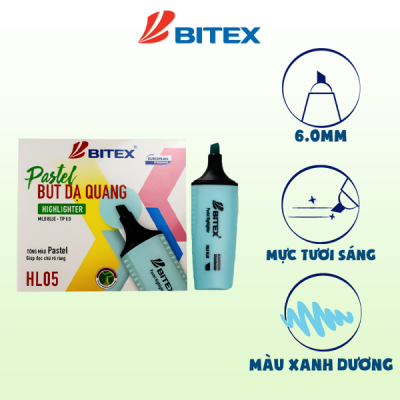 Bút dạ quang PASTEL Mực Xanh Dương HL05  (1 cây) 