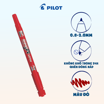 Bút lông dầu Twin Marker mực đỏ SCA-TM-R 