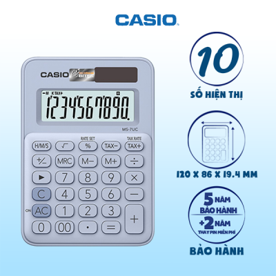 Máy tính Casio MS-7UC màu xanh dương nhạt 