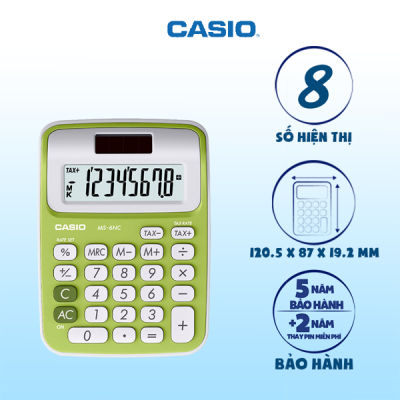 Máy tính Casio MS-6NC xanh lá 