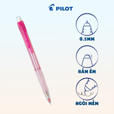 Bút chì bấm Super Grip Neon (Thân đỏ) H-185N-R-2B 