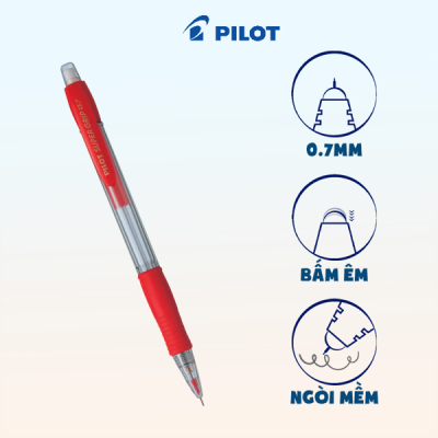 Bút chì bấm Super Grip (Thân đỏ) H-187-SL-R 