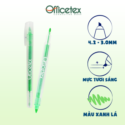 Bút dạ quang mực xanh lá OT-HL002GR (12 cây/hộp) 