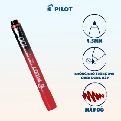 Bút lông dầu Permanent Marker 100 mực đỏ SCA-100-R 