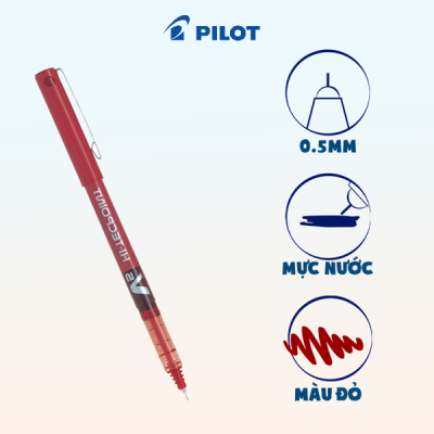 Bút mực nước Hi-tech V5 mực đỏ BX-V5-R 
