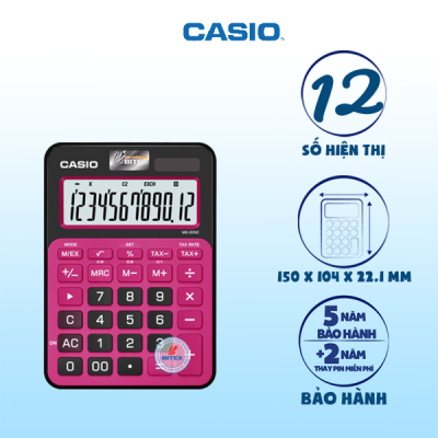 Máy tính Casio MS-20NC hồng đen 