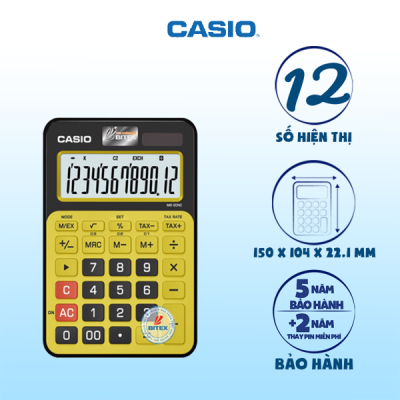 Máy tính Casio MS-20NC vàng 