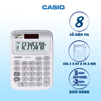 Máy tính Casio MS-6NC trắng 