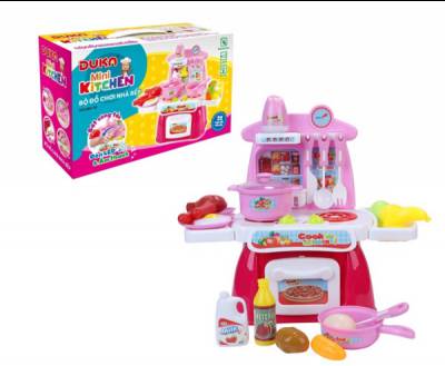  									Bộ đồ chơi nhà bếp màu hồng kết hợp với ánh sáng và âm thanh 								