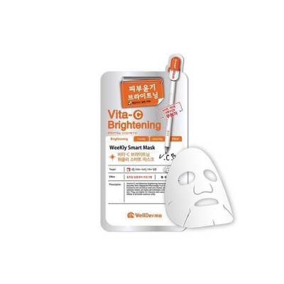 Mặt Nạ Giấy WELLDERMA VITA-C BRIGHTENING WEEKLY SMART MASK 25ml (1pc)