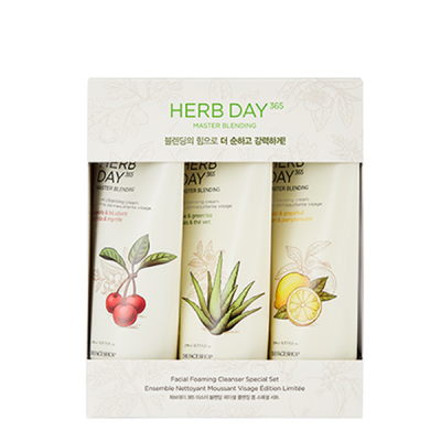 Bộ Sữa Rửa Mặt HERB DAY 365 MASTER BLENDING FACIAL FOAMING CLEANSER SPECIAL SET (3pc)
