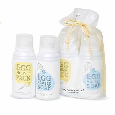 Bộ Sữa Rửa Mặt TOO COOL FOR SCHOOL EGG MOUSSE PACK SOAP SPECIAL (2sp)