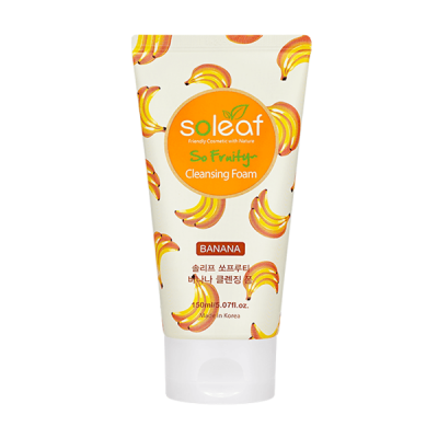 Sữa Rửa Mặt Trái CâyCấp Ẩm Dịu Da SOLEAF SO FRUITY BANANA CLEANSING FOAM 150ml