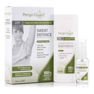 Combo Xịt + Sữa tắm ngăn mùi cơ thể PERSPI-GUARD SWEAT DEFENCE SYSTEM (2pcs)